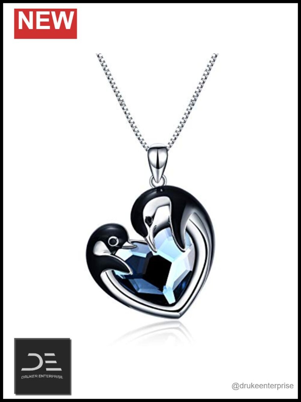 925 Sterling Silver Penguin Necklace Women Pendant Gift